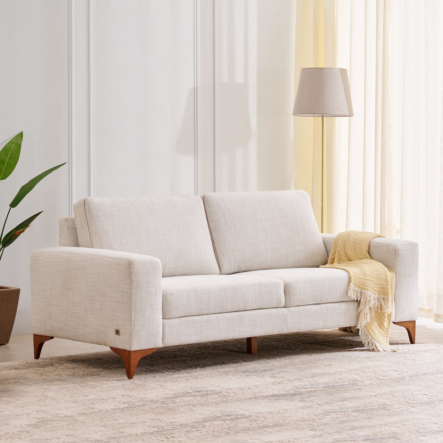 Buy Quebec NXT Fabric 3-Seater Sofa - Beige from Home Centre at