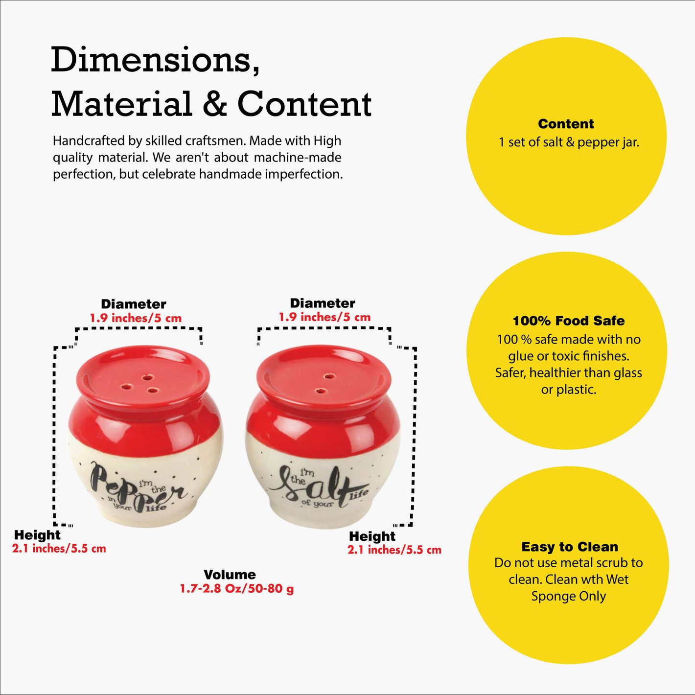 Buy EK DO DHAI Set of 2 Ceramic Matka Shakers - 80g from Ek Do