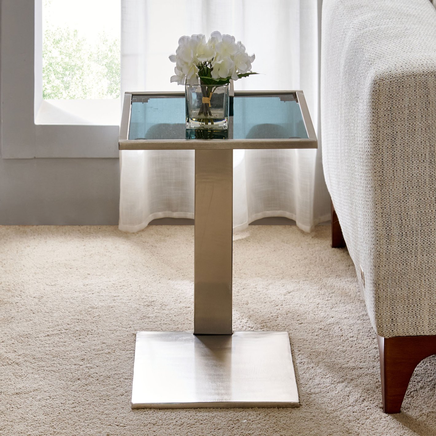 Glass Top Table ミットセンチュリー Mid-Century Modern Coffee Table - Triangle Glass Top Natural