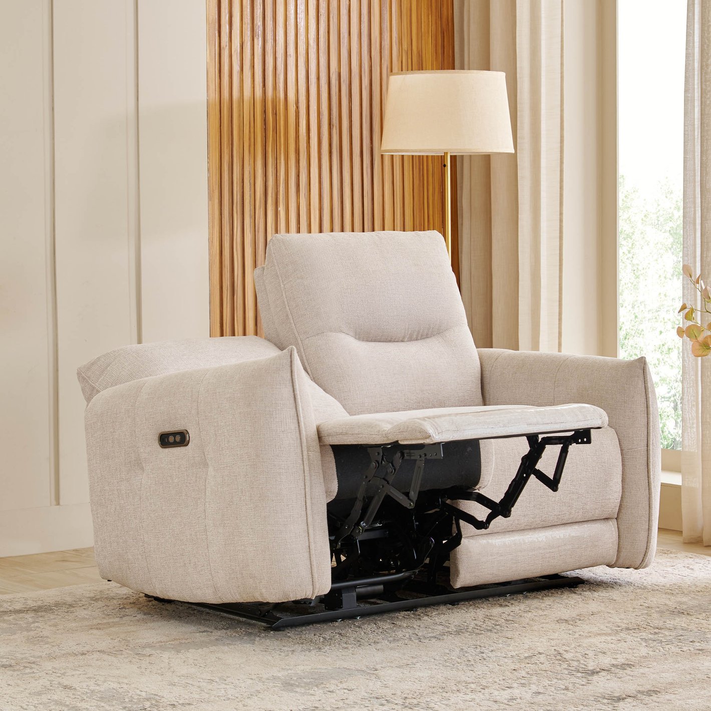 Buy Carolyn Fabric 2-Seater Zero Gravity Electric Recliner Beige