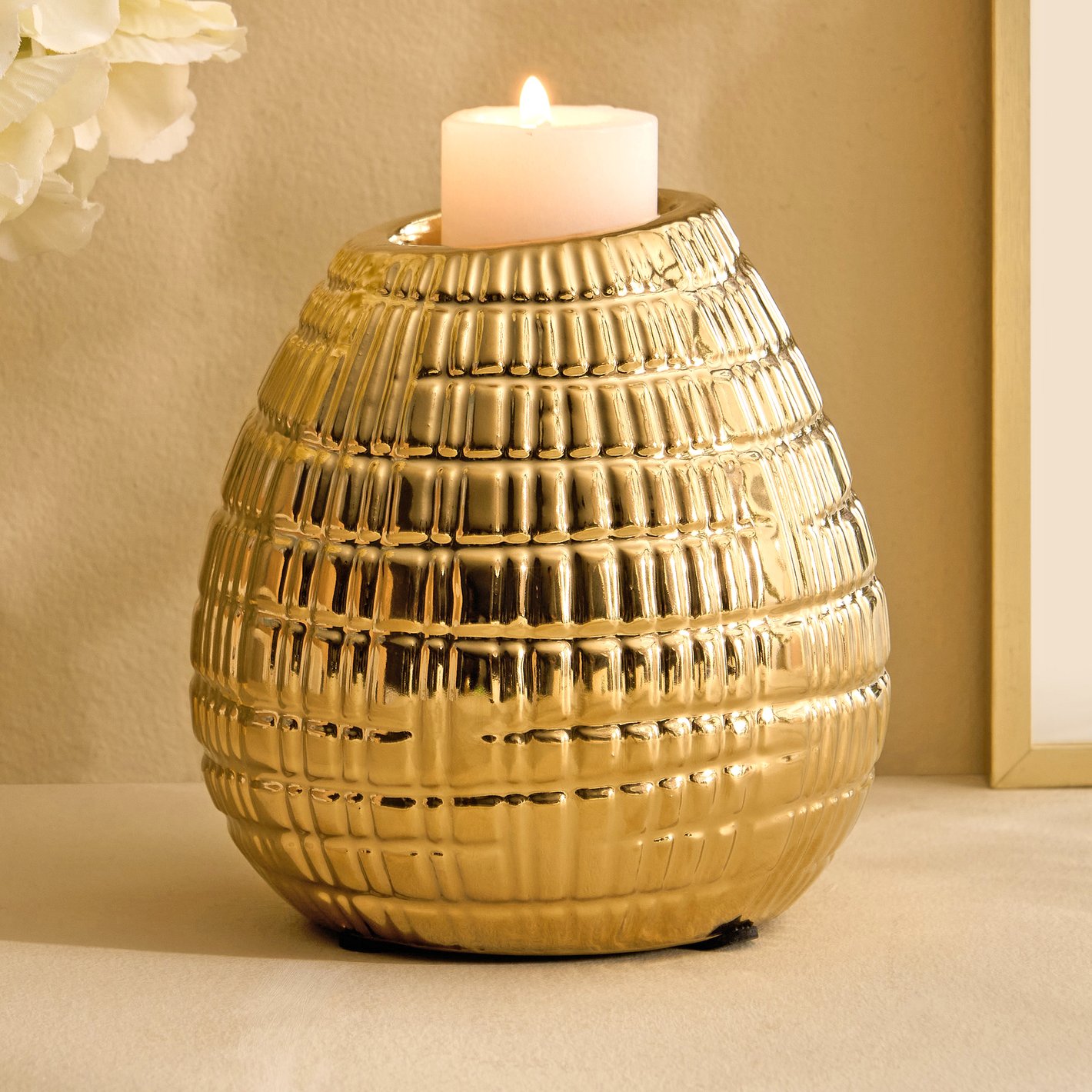 Buy Stellar Celestial Orel Porcelain Ribbed Votive Candle Holder