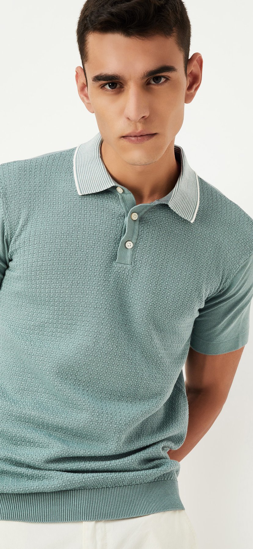 Buy Men Knitted Polo T-shirt Online at just Rs. 899.0