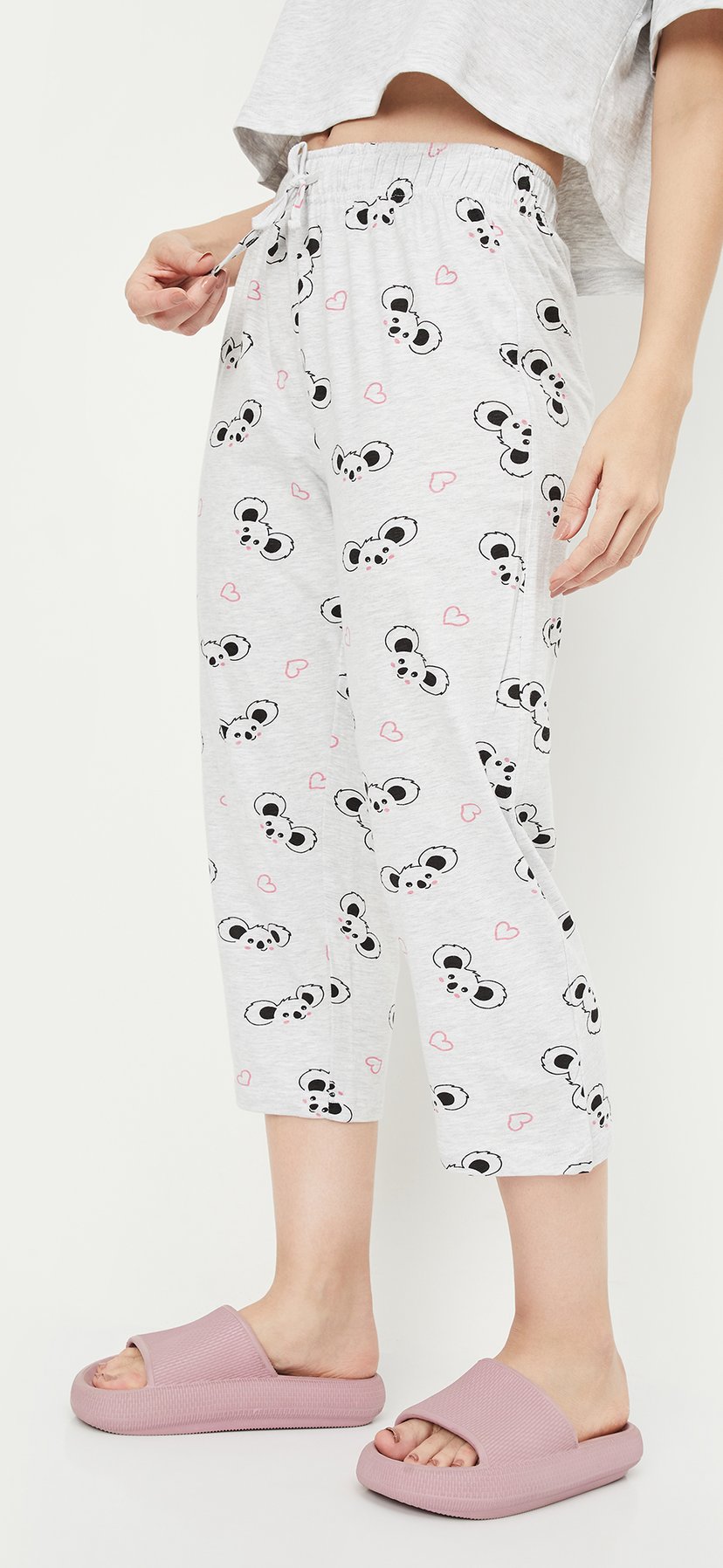 Buy Women Printed Knit Capris Online at just