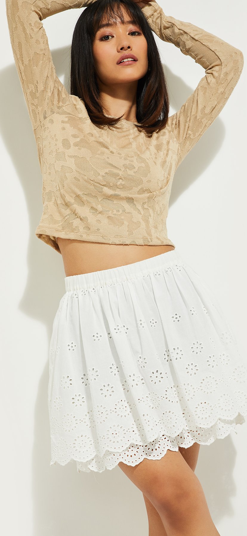 スカート Mary logo fleece skirt ivory andmary ANDMARY】Mary logo fleece skirt