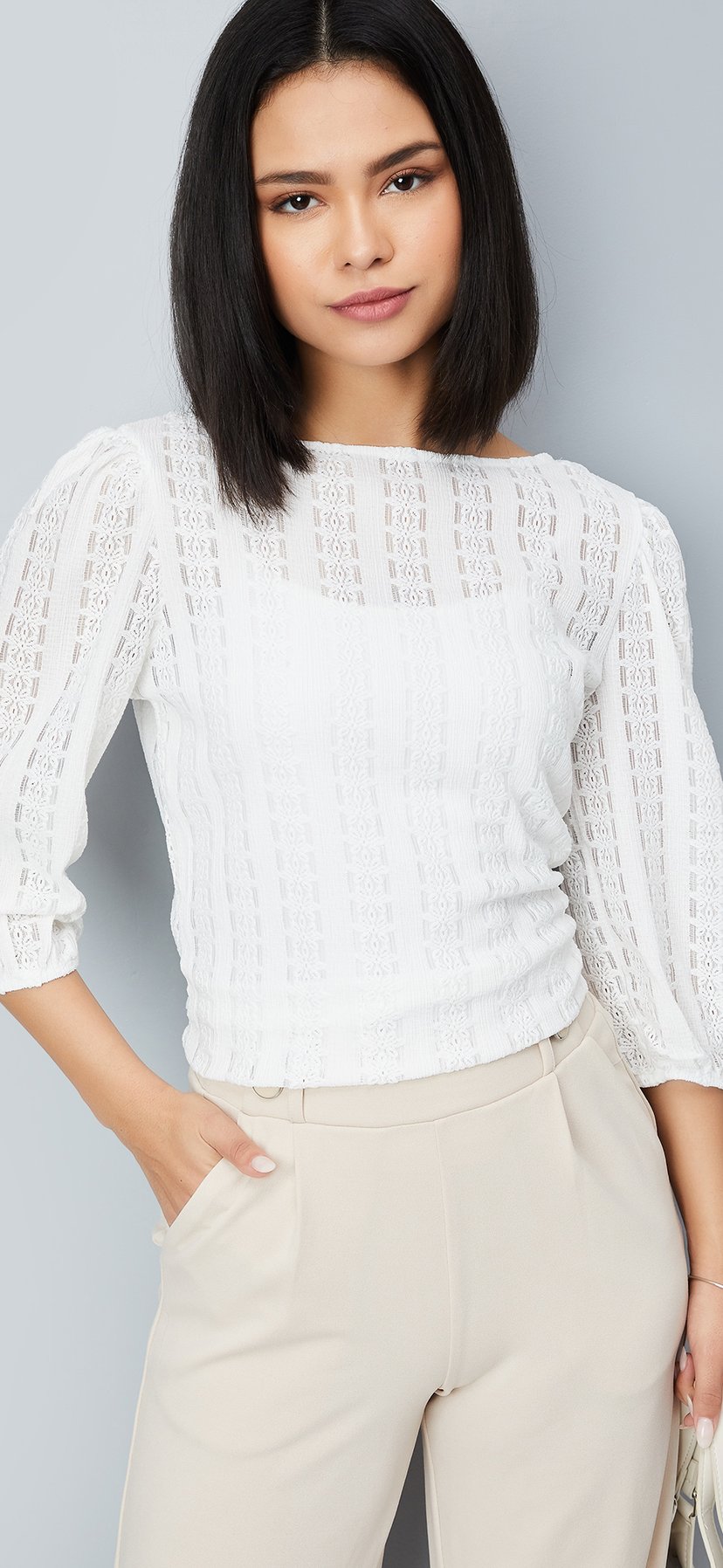 トップス MEDI LOOSE MESH FLOWER KNIT TOPS Buy Women Floral Patterned Knit Top Online at just Rs. 799.0