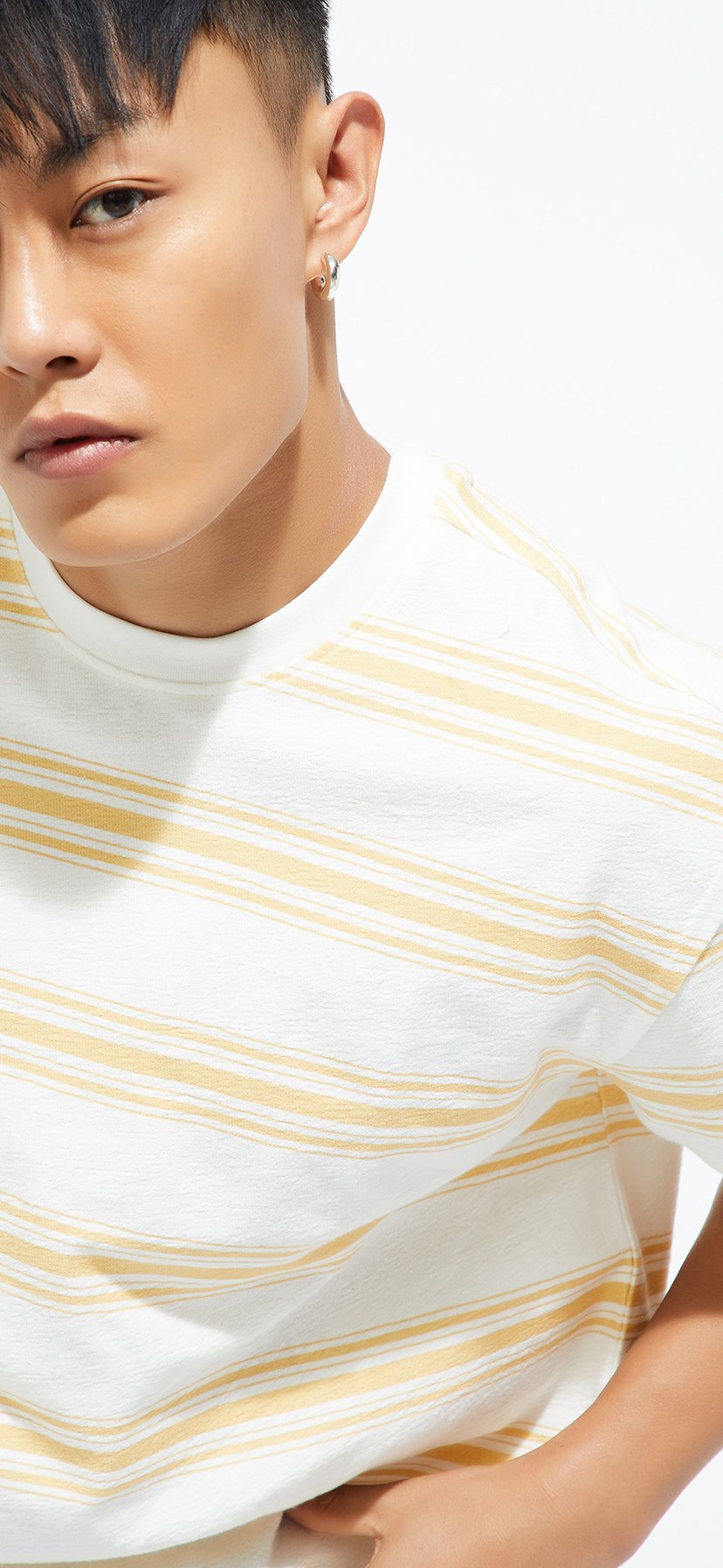 Buy URB_N Men Striped Oversized T-shirt Online at just Rs. 699.0