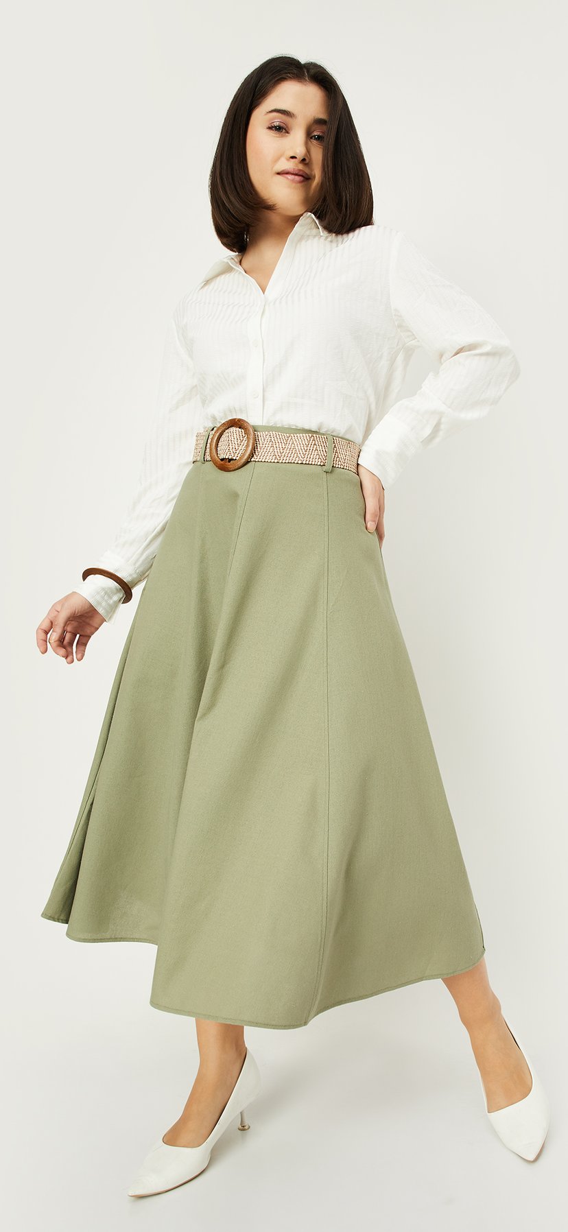 ★E.B.M★ H-line belt skirt EMP5WSK120 ☆E.B.M☆ H-line belt skirt EMP5WSK120 Belted H-line skirt
