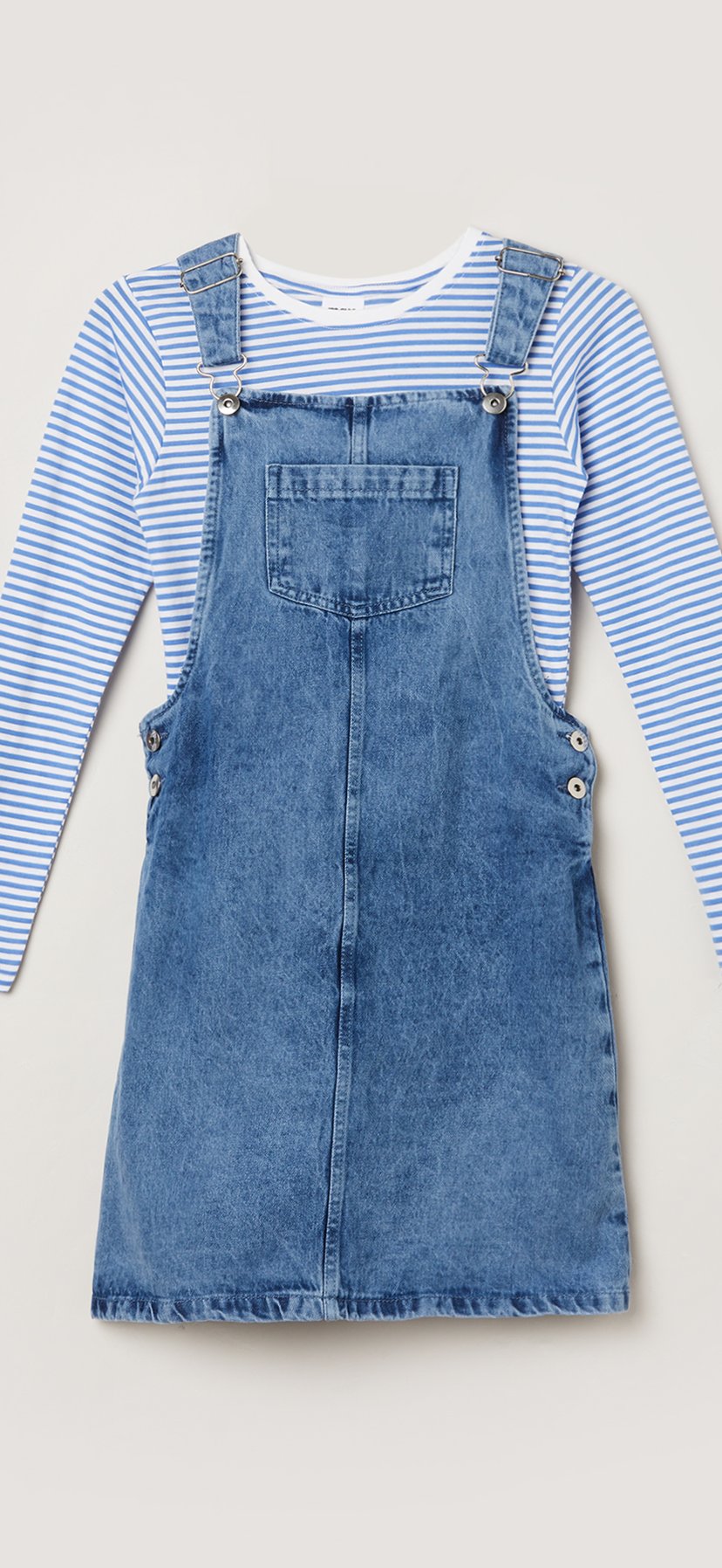 Buy Girls Denim Pinafore Dress with T-shirt Online at just Rs. 899.0 -  1000015757129 | Max Fashion
