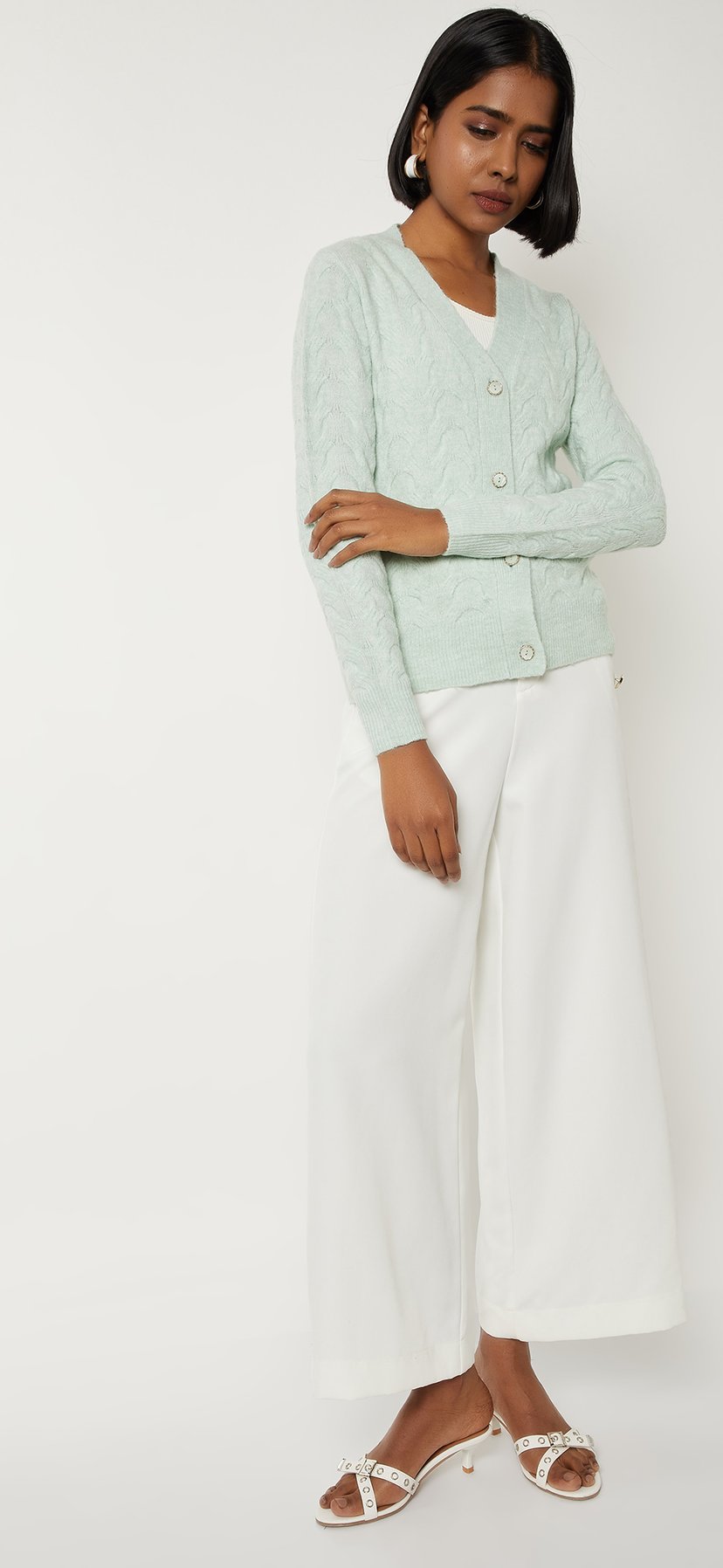Buy Women Cable Knit Cardigan Online at just Rs. 999.0