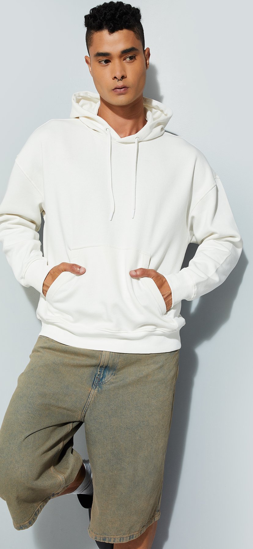 Buy URB_N Men Solid Oversized Hooded Sweatshirt Online at just Rs