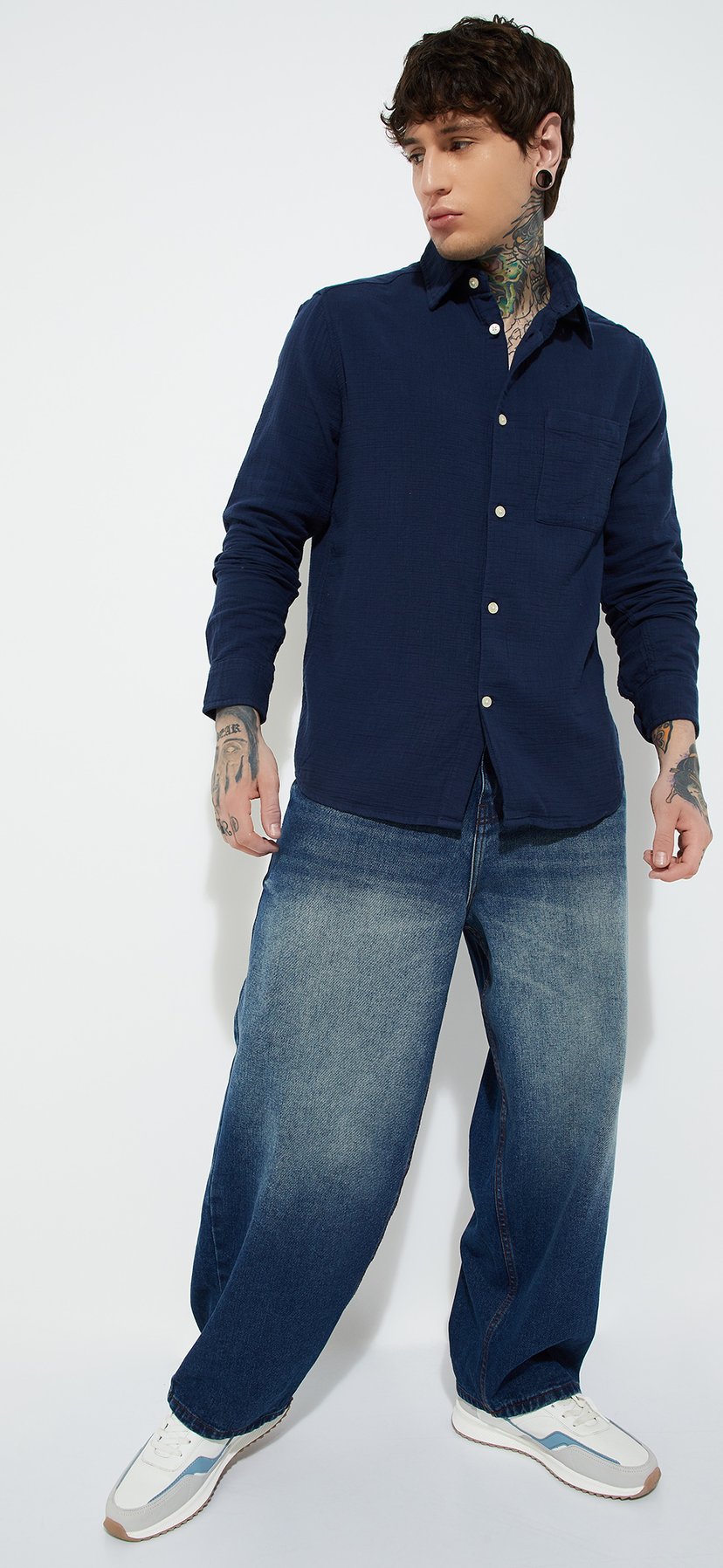 Buy URB_N Men Textured Regular Fit Shirt Online at just Rs. 999.0