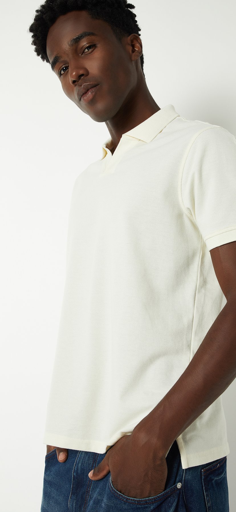 Buy Men Solid Regular Fit Johnny Collar T-shirt Online at just Rs