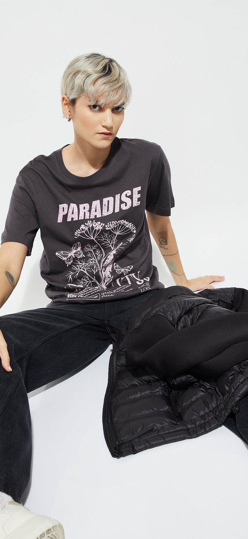 Buy ALAYA F x URB_N Women Printed Relaxed Fit T-shirt Online at
