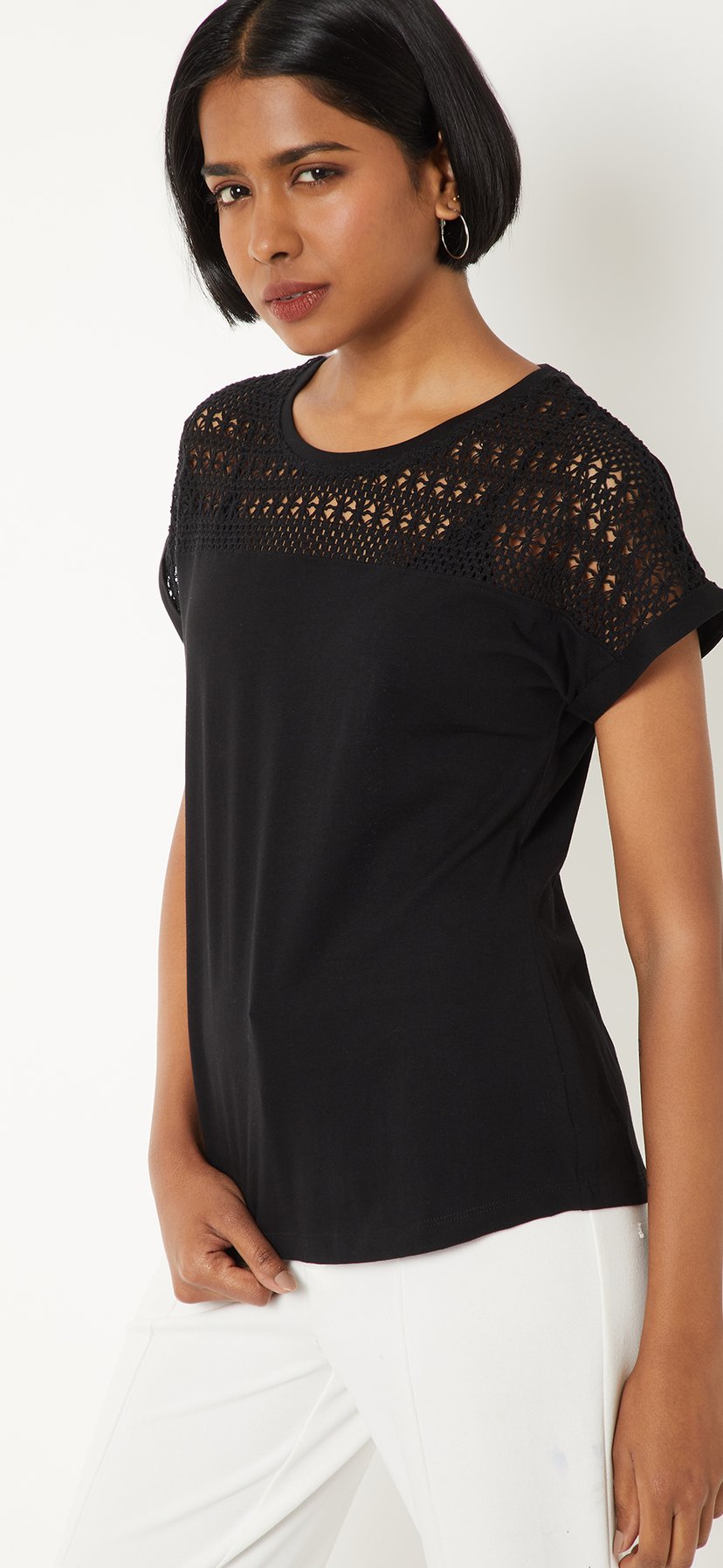 トップス Andmary Lil lace knit tops ANDMARY】Lil lace knit tops