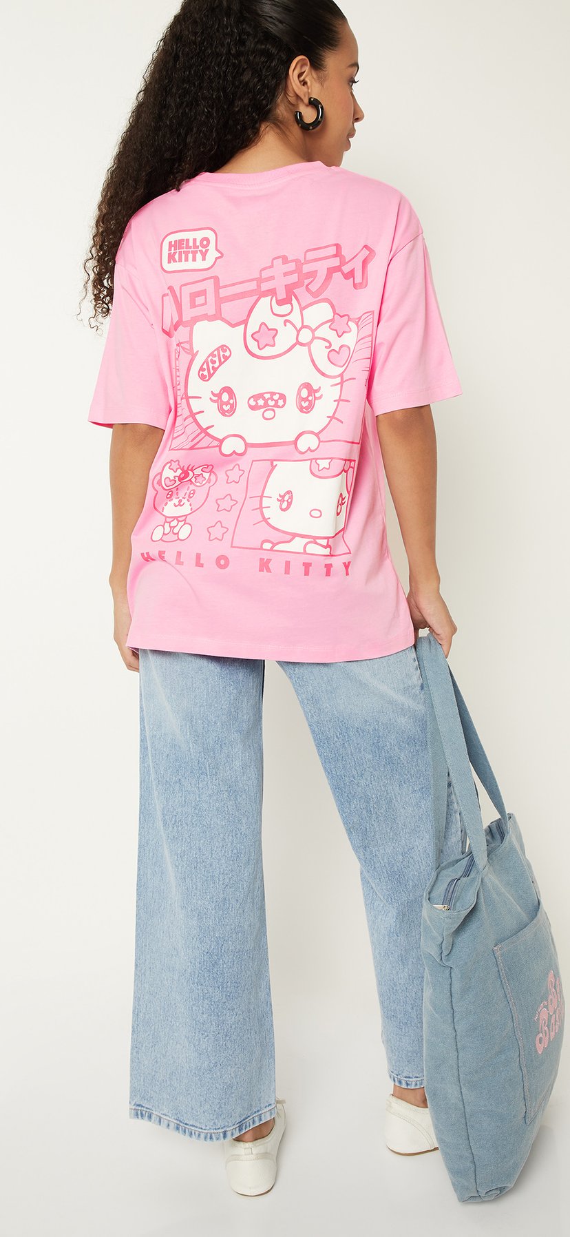 Buy Women Hello Kitty Print Oversized T-shirt Online at just Rs