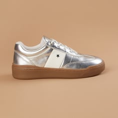 Buy GINGER Glossy Low-Top Sneakers from Ginger at just INR