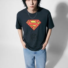 URB_N Men Oversized Superman T-shirt | Blue | T-shirts