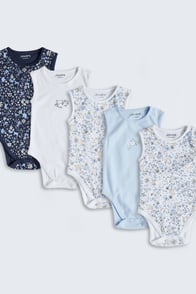 Juniors Floral Printed Bodysuit - Pack of 5