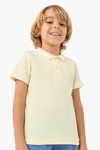 Juniors Solid Polo T-shirt with Short Sleeves