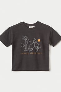 Juniors Embroidered Crew Neck T-shirt with Short Sleeves
