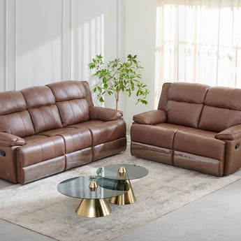 Torino Half Leather 3+2 Seater Set - Brown