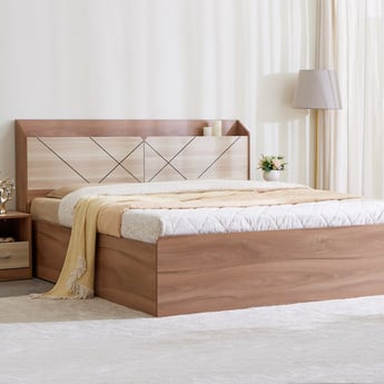 Samuel King Bed with Hydraulic Storage - Brown