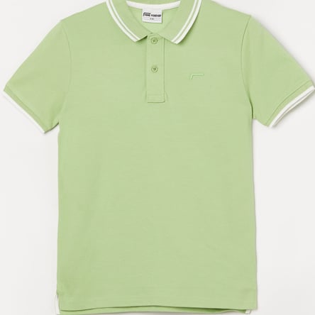 FAME FOREVER Boys Contrast Trim Polo T-shirt