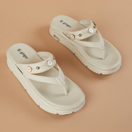 GINGER Thong Sandals with Charm Accents