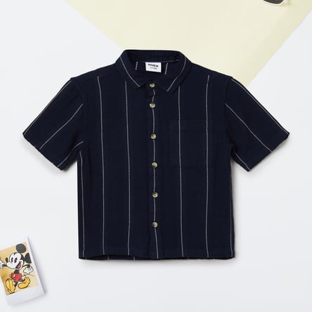 Zaful Vertical Striped Button Up Shirt Sunnei Striped Shirt Blue