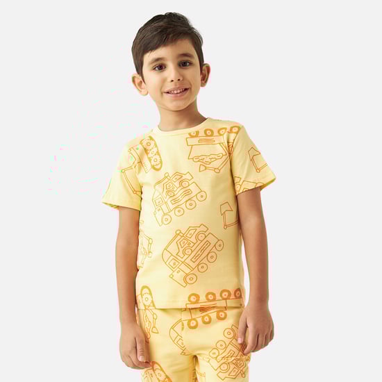 Juniors All-Over Vehicle Print T-shirt and Shorts Set