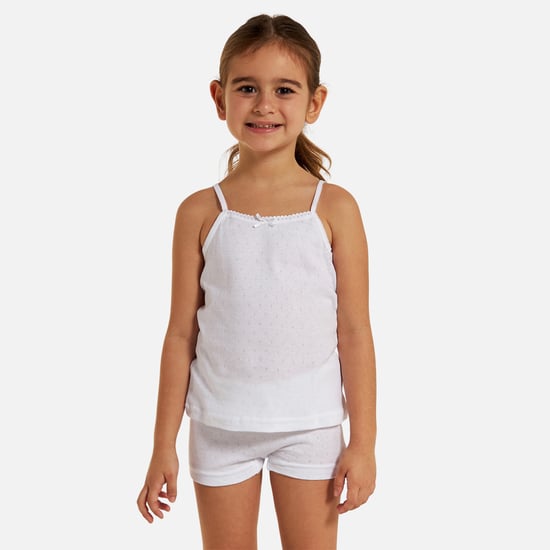 Juniors Lace Detail Camisole with Boyshorts