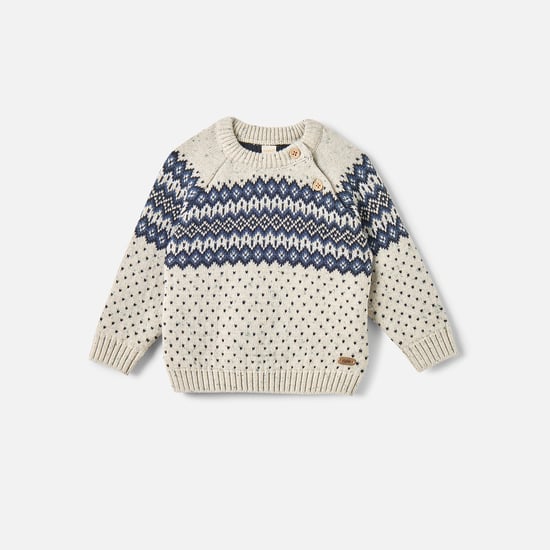 Giggles Textured Sweater with Long Sleeves