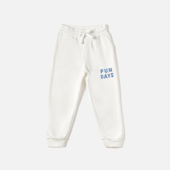 Juniors Typographic Print Joggers with Drawstring Closure