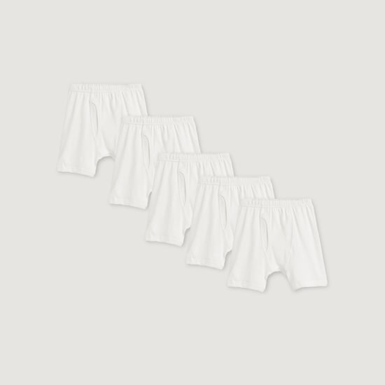 Juniors Solid Trunks with Elasticated Waistband - Set of 5