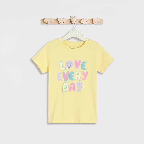 Juniors Printed T-shirt with Short Sleeves