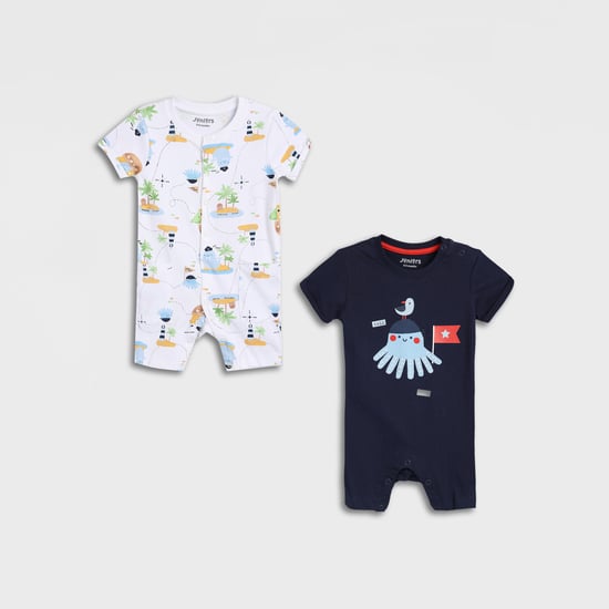 Juniors Printed Short Sleeve Romper - Set of 2