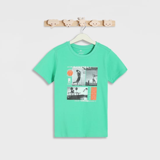 Juniors Basketball Print Short Sleeve T-shirt