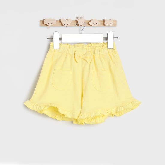 Juniors Solid Knit Shorts with Pockets