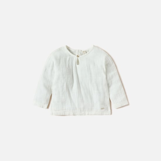 Giggles Textured Long Sleeve Shirt and Pants Set