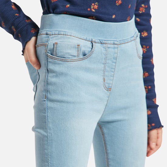 Juniors Girls' Blue Slim Fit Jeggings