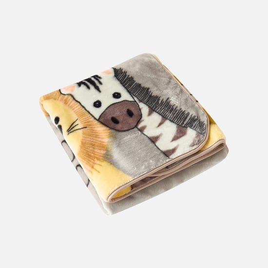 Juniors All-Over Wild Animal Print Baby Blanket - 80x100 cm