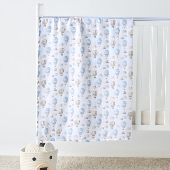 Giggles Hot Air Balloon Print Muslin Swaddle Blanket - 120x120 cm