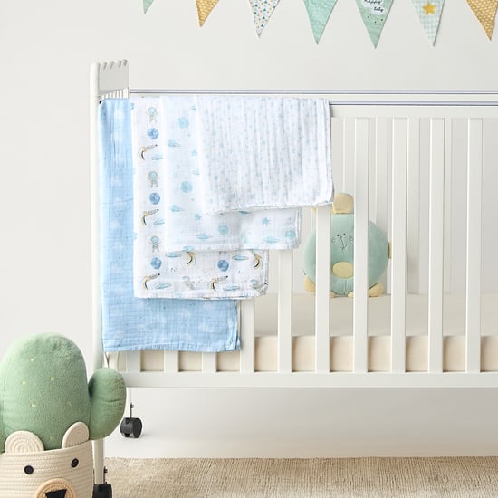 Giggles 4-Piece Printed Swaddle Blanket Set - 120x120 cm