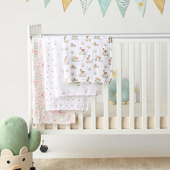 Giggles Deer Friends Bamboo Muslin Swaddle Blanket - Set of 4
