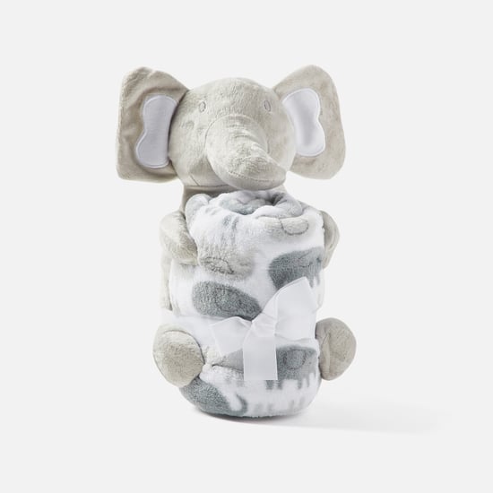 Juniors Elephant Print Towel and Soft Toy