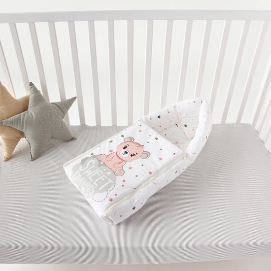 Juniors Bear Print Hooded Nest Bag - 49x72 cm