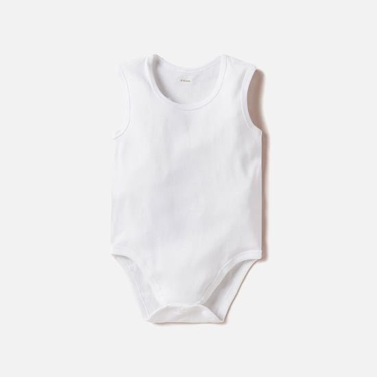 Solid Organic Bodysuit with Round Neck - Set of 5