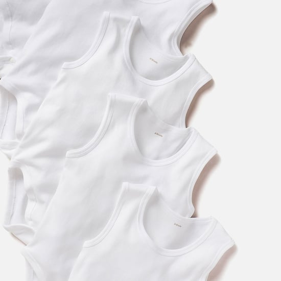 Solid Organic Bodysuit with Round Neck - Set of 5