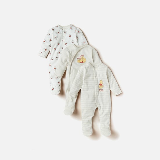 Winnie The Pooh Print Closed Feet Sleepsuit - Set of 3