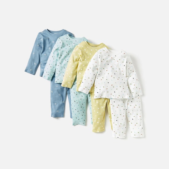 Juniors All-Over Abstract Print T-shirt with Pyjamas - Set of 4